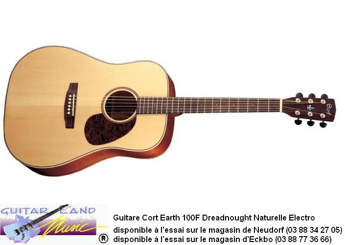Guitare Cort Earth 100 Dreadnought Naturel Electro